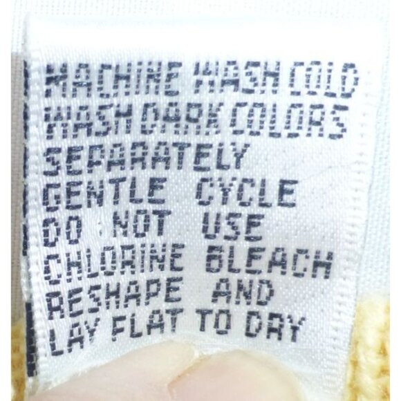 VTG Paul Harris Design Yellow Cable Knit Sweater Large 55% Ramie 45% Cotton - Picture 5 of 12